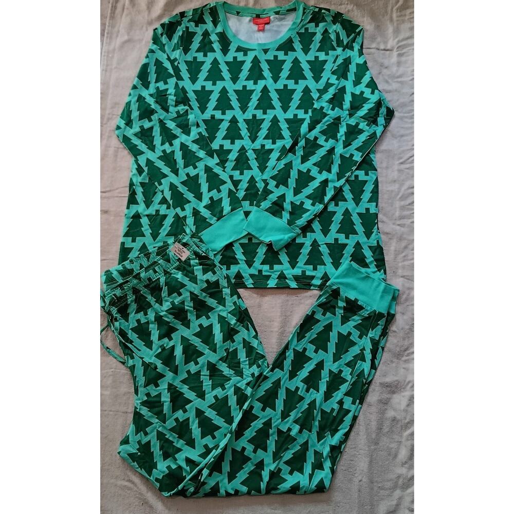 Holiday LaneWomen's Trees Cotton Matching Family Pajamas Set NWT Size XL - Picture 2 of 9